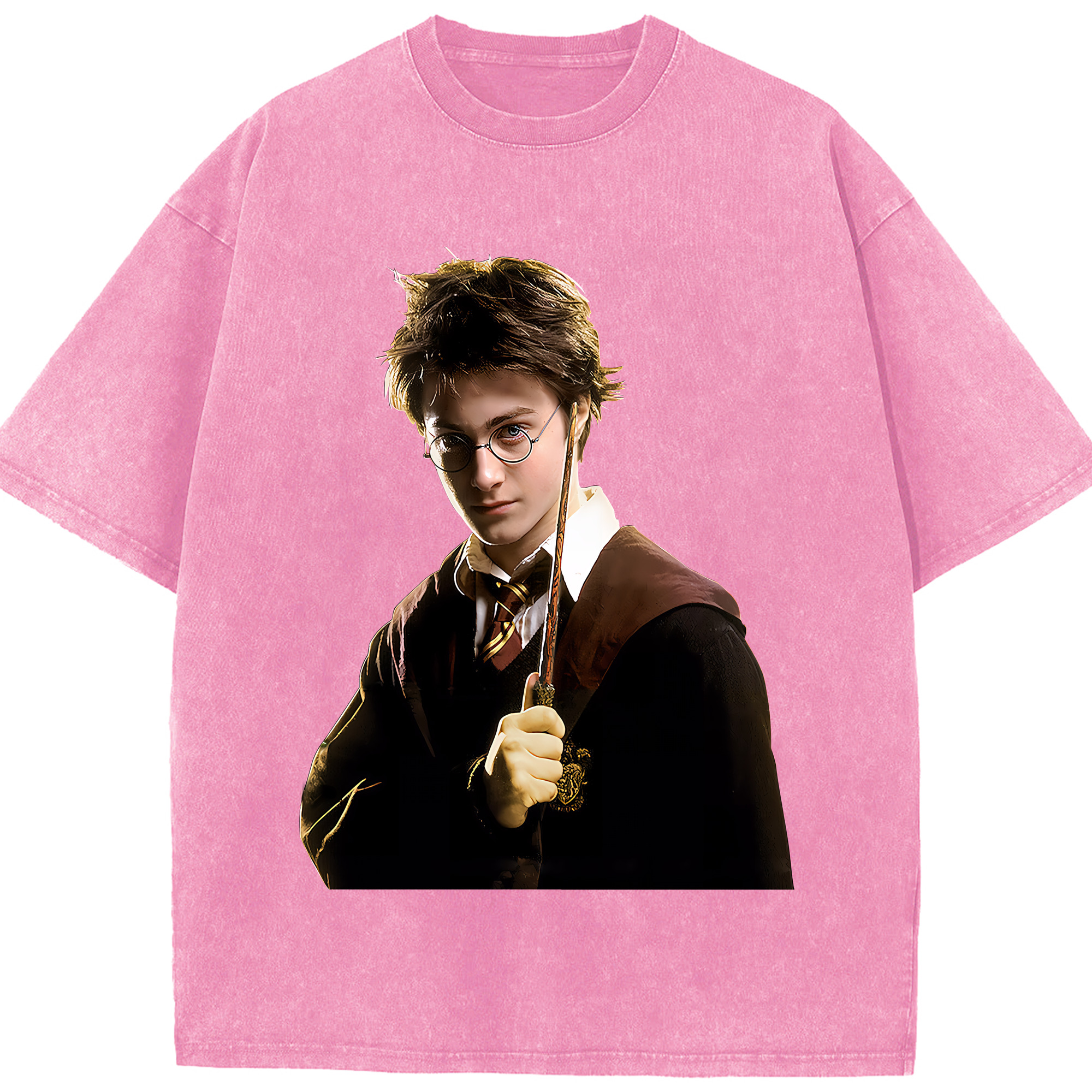 （画像用） Harry Potter ハリー・ポッターシリーズ 綿100% ヴィンテージ風 半袖Tシャツ（フロントプリント）